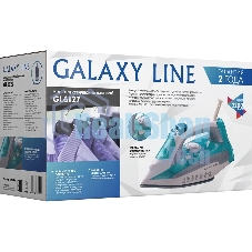 Утюг Galaxy Line GL 6127, бирюзовый, паровой, 2200 Вт, постоянный пар 50 г/мин, паровой удар 170 г/мин, функции: самоочистка, антикапля, антинакипь, функция увлажнения, вертикальное отпаривание, защита от перегрева, индикатор нагрева, керамическое покрытие подошвы, резервуар для воды 400 мл