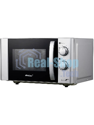 Микроволновая печь Steba MIC 2130 CERAMIC серебристый/черный, 20 л, 700 Вт, переключатели - поворотный механизм