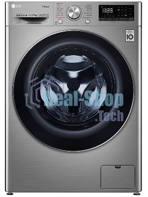 Стиральная машина LG F4V5RGP2T серебристая, загрузка фронтальная 10.5 кг, 1400 об/мин, класс A