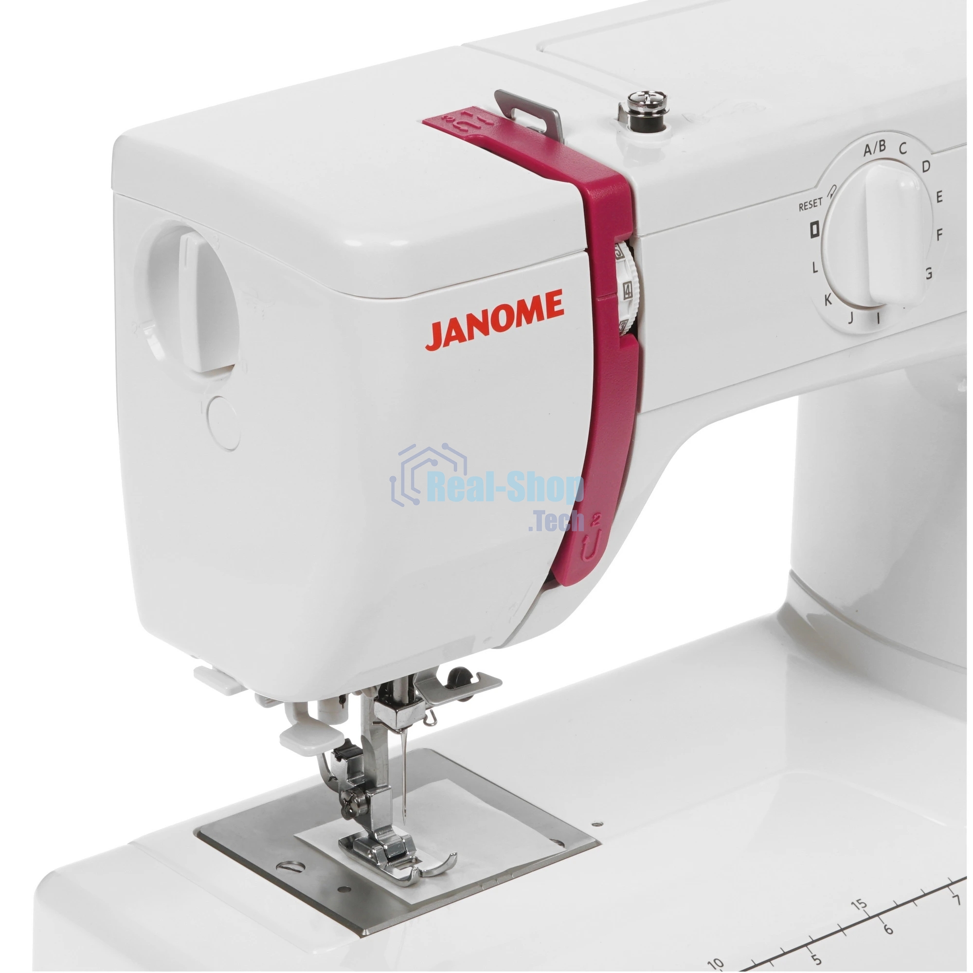 Швейная машина Janome Q-23P белый/рисунок, электромеханическая, вертикальный качающийся, 24 операции, автоматическая петля