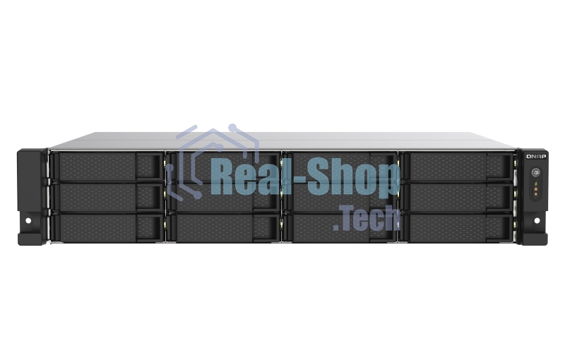 Сетевое хранилище без дисков SMB QNAP TS-1273AU-RP-8G NAS 12 HDD trays, 2x 2.5 GbE, rackmount, 2 PSU. 4-core AMD V1500B2,2 GHz, RAM 8 Gb (8 Gb UDIMM DDR4 (1 x 8 Gb) up to 32 Gb (2 x 16 Gb)). W/o rail kit RAIL-B02