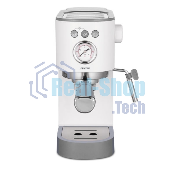 Кофеварка рожковая Centek CT-1168 белый, исп. кофе - молотый, 1.2 л, 1350 Вт, 20 бар