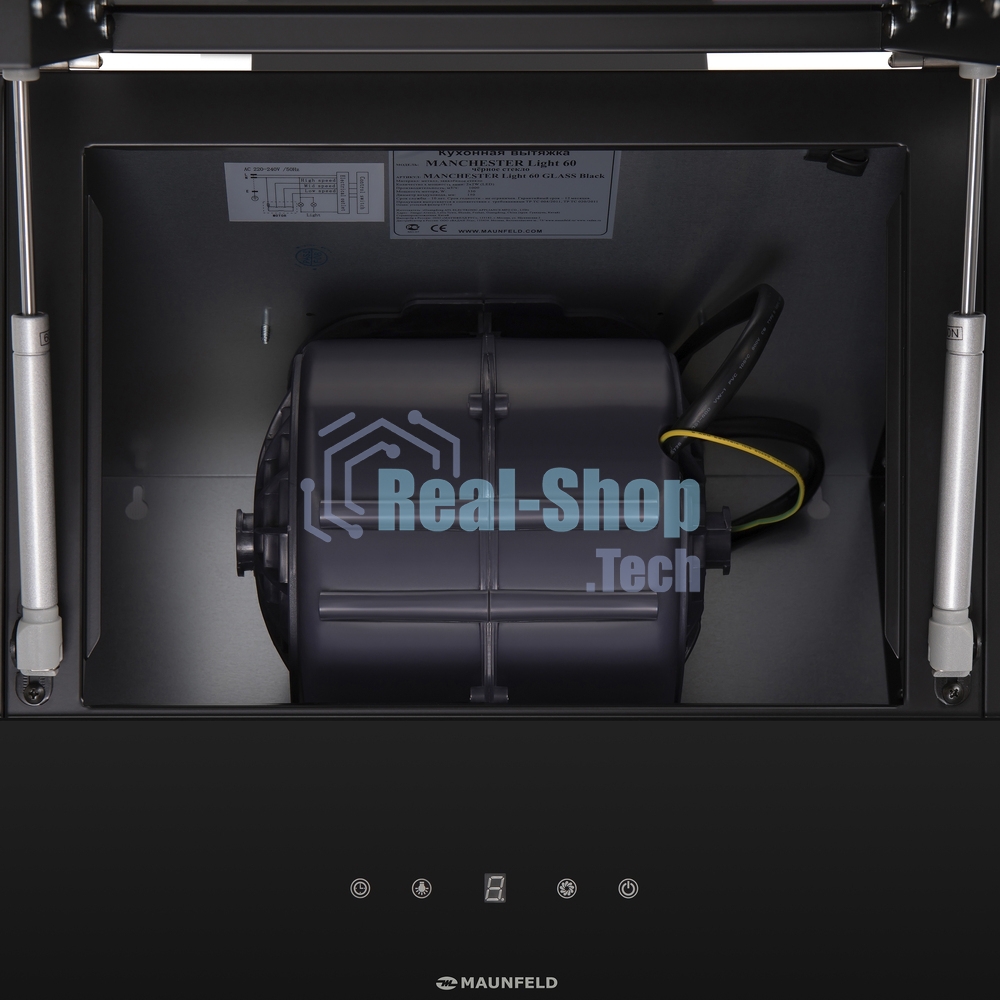 Вытяжка наклонная Maunfeld Manchester Light 60 черная, 60 см, 1000 куб. м/ч, 63 дБ