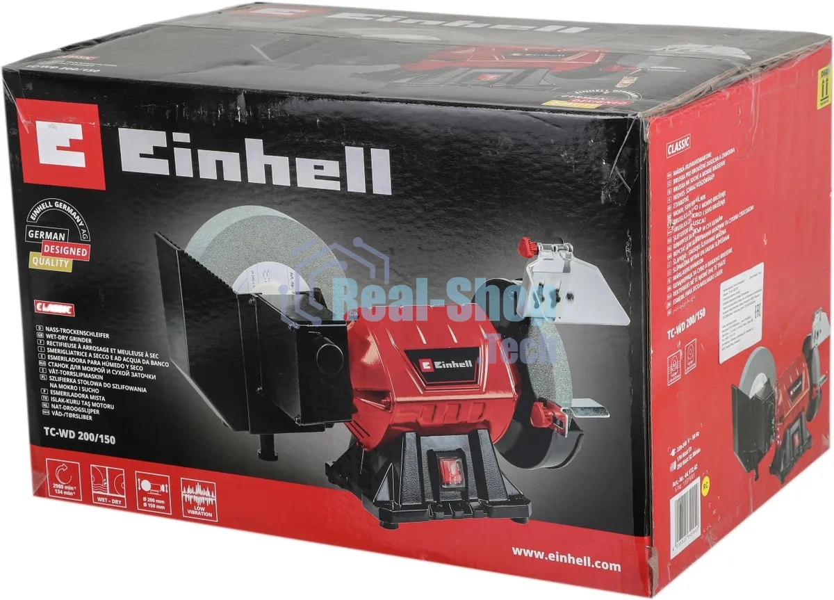 Электроточило Einhell TC-WD 200/150 250Вт 2980об/мин d=150мм t=20мм