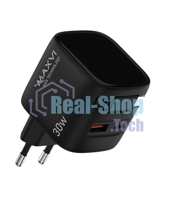Сетевое зарядное устройство Maxvi SFC-330GN Type-C\USB 30W PD QC3.0 черный