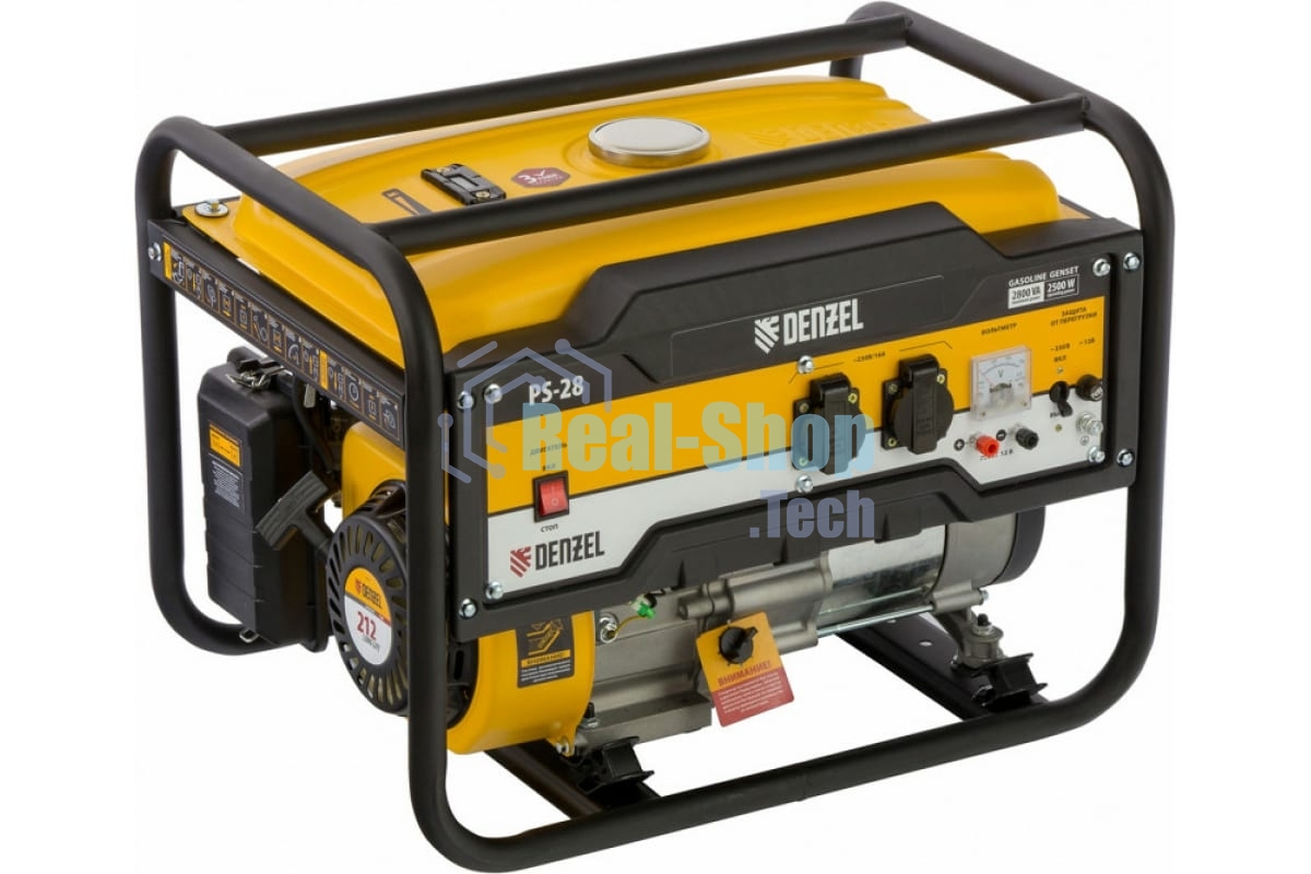 Электрогенератор бензиновый Denzel PS-28, 2.8 кВт, 85 дБ, 41 кг