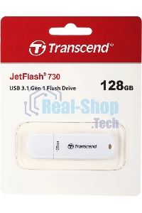 Флешка USB Transcend Jetflash 730 (TS128GJF730), 128Gb, USB 3.0, R/W 90/40, белый