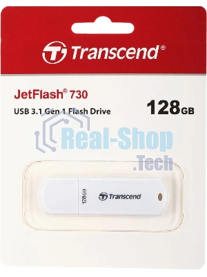 Флешка USB Transcend Jetflash 730 (TS128GJF730), 128Gb, USB 3.0, R/W 90/40, белый