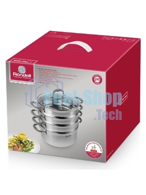 Пароварка Rondell RDS-1103 26 см. 3 перфорированных уровня (5,5 л - нижний ярус)
