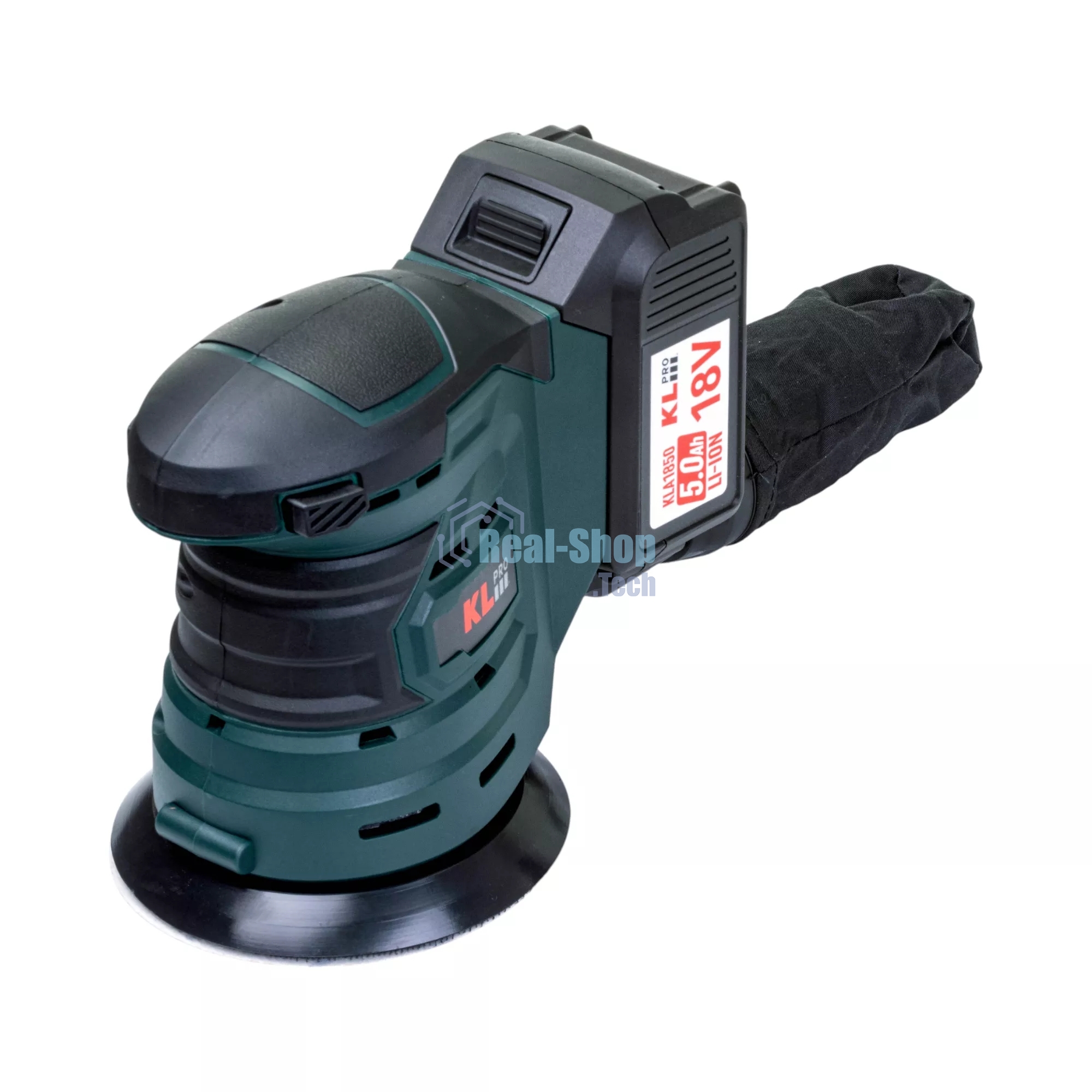 Эксцентриковая шлифовальная машина аккумуляторная KLPRO KLEZ18-50 (18В, Li-ion-2шт, 5.0А·ч, ЗУ 4,5А)