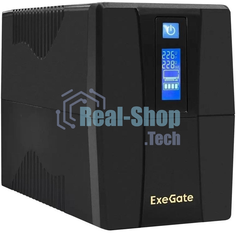 Источник бесперебойного питания ExeGate Power Smart ULB-1000.LCD.AVR.4C13.RJ.USB / 1000 ВА / 550 Вт / 4 x IEC 320 C13