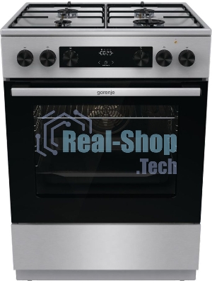 Плита комбинированная Gorenje GKS6C70XJ серый, конфорок 4 газовых, духовка 71 л, 60 см x 85 см x 60 см