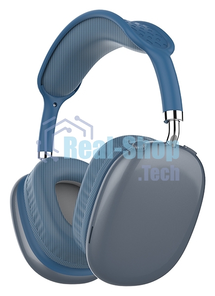 Гарнитура Bluetooth QUMO Emotion (ВТ 0092) MicroSD AUX накладная Bluetooth 5.3 360 мА 10ч cиняя