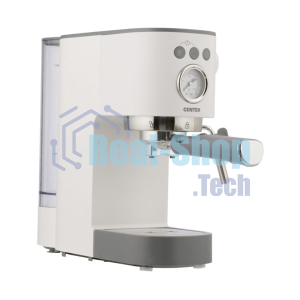 Кофеварка рожковая Centek CT-1168 белый, исп. кофе - молотый, 1.2 л, 1350 Вт, 20 бар