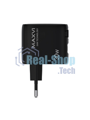Сетевое зарядное устройство Maxvi SFC-330GN Type-C\USB 30W PD QC3.0 черный