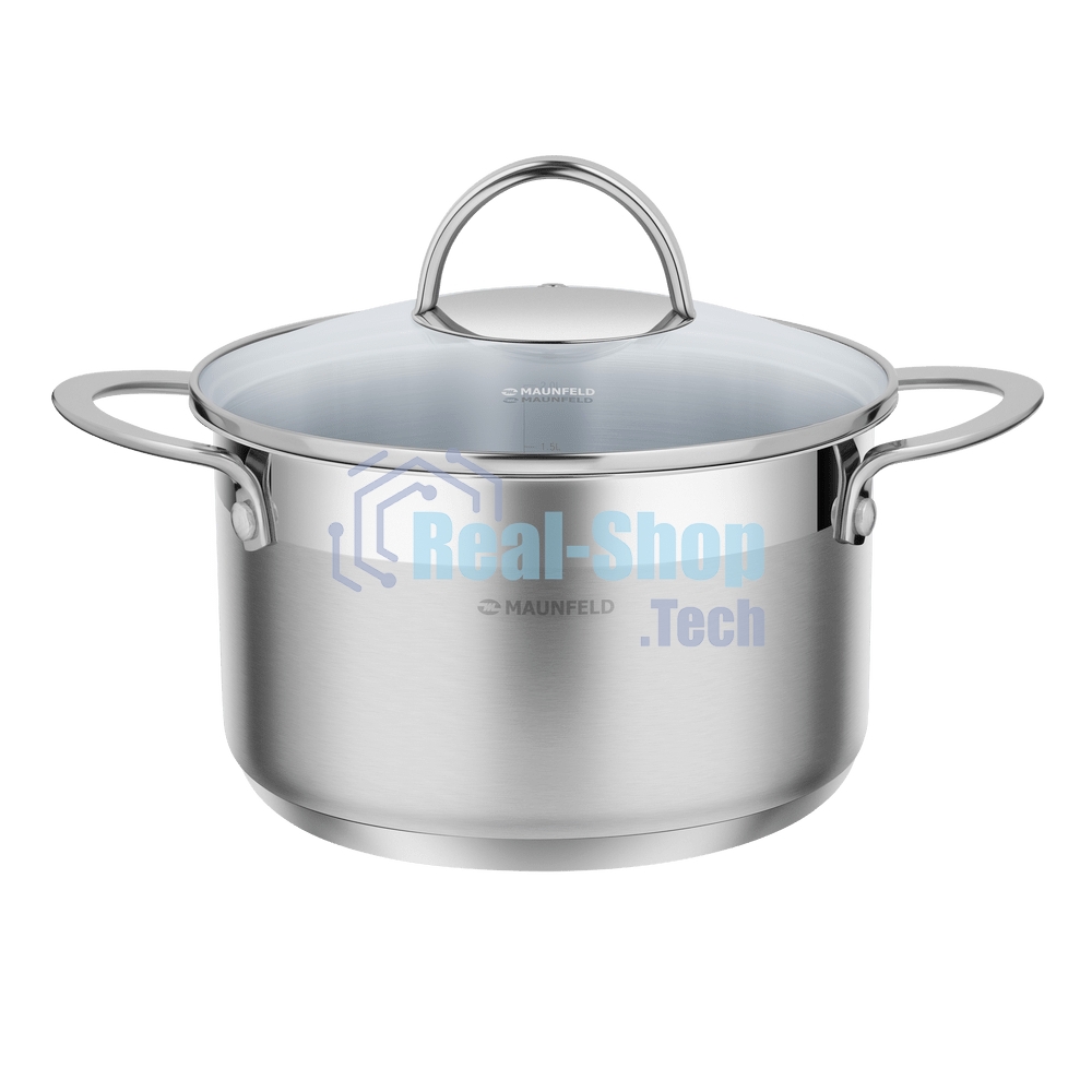 Кастрюля Maunfeld GERDA MCS25S07 из нержавеющей стали со стеклянной крышкой, 18 см, 2,5 л.