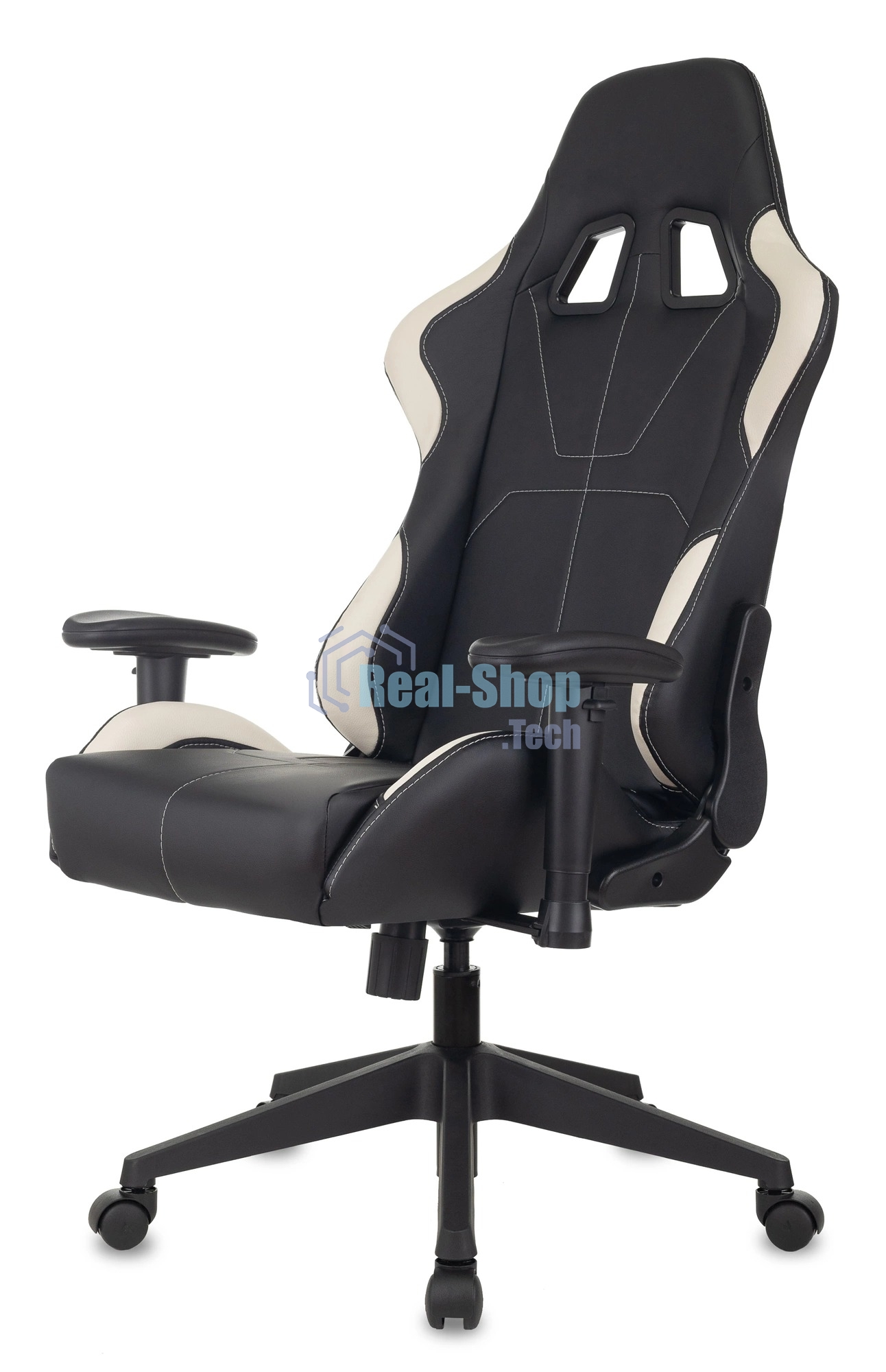 Кресло игровое Бюрократ VIKING 5 AERO WHITE черный/белый искусственная кожа