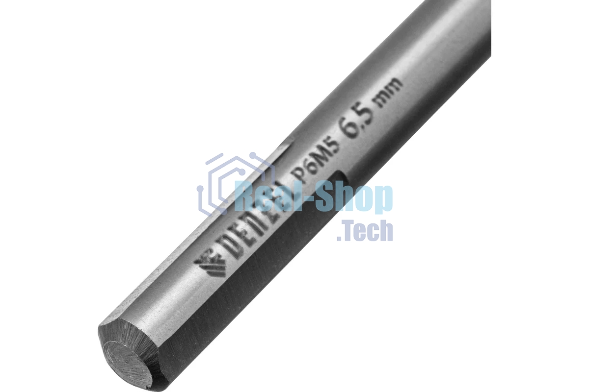 Сверло спиральное по металлу Denzel 6,5 x 93мм, Р6М5, Golden Tip, многогранная заточка