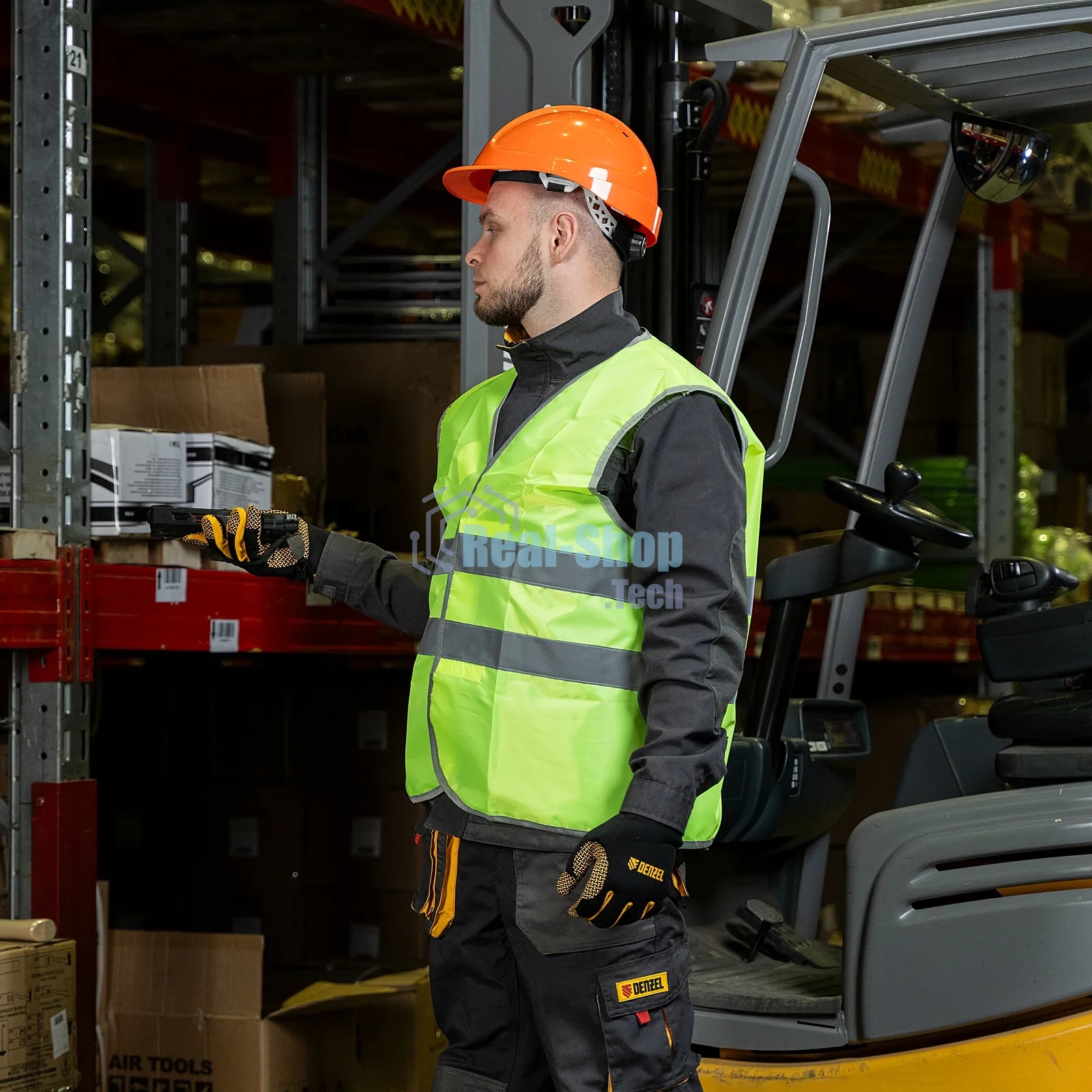 Каска защитная ударопрочная Denzel ABS/PC, плавная регулировка, модель 