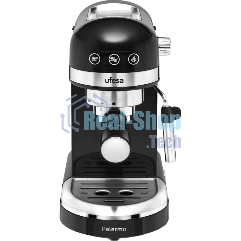 Кофеварка рожковая Ufesa PALERMO BLACK черный, исп. кофе - молотый, 1.5 л, 1350 Вт, 20 бар