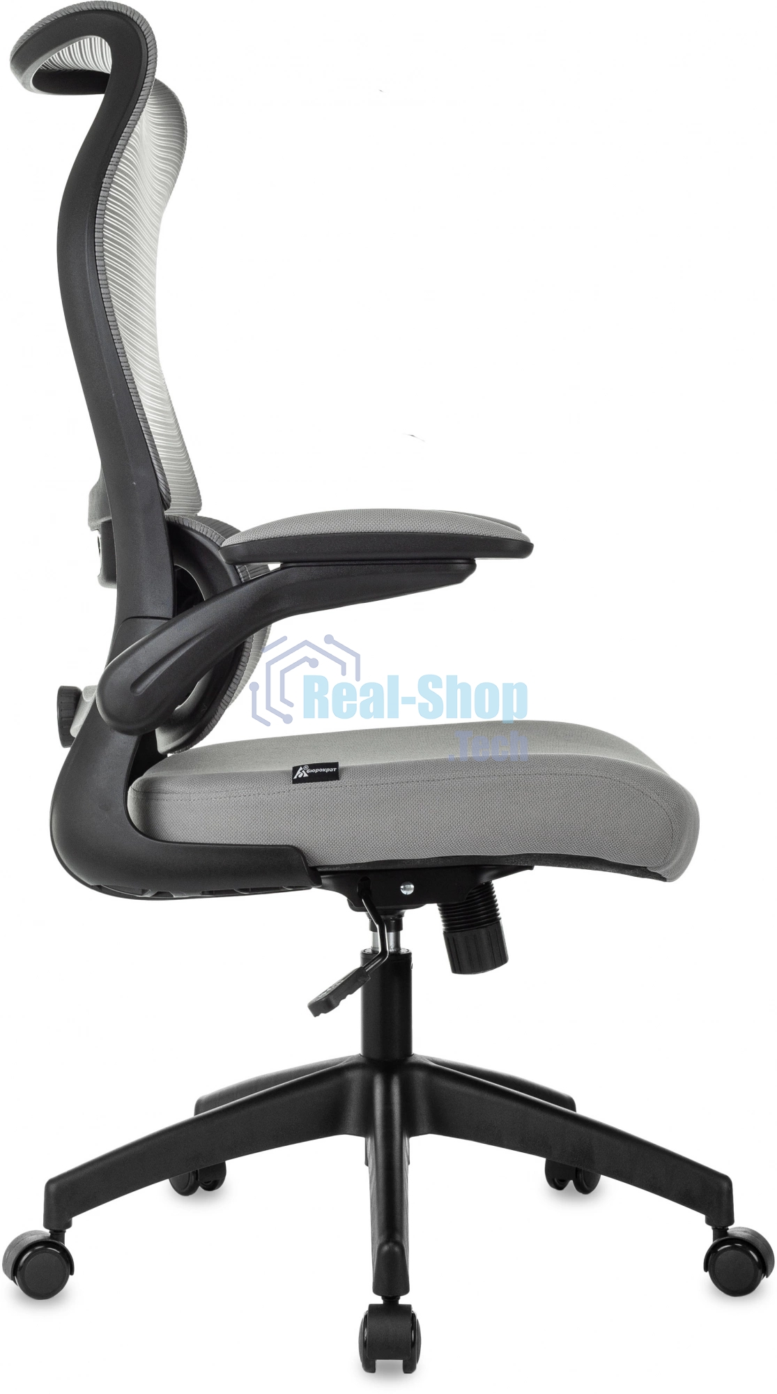 Кресло руководителя Бюрократ Sigma 1 серый, сетка/ткань, крестов. пластик