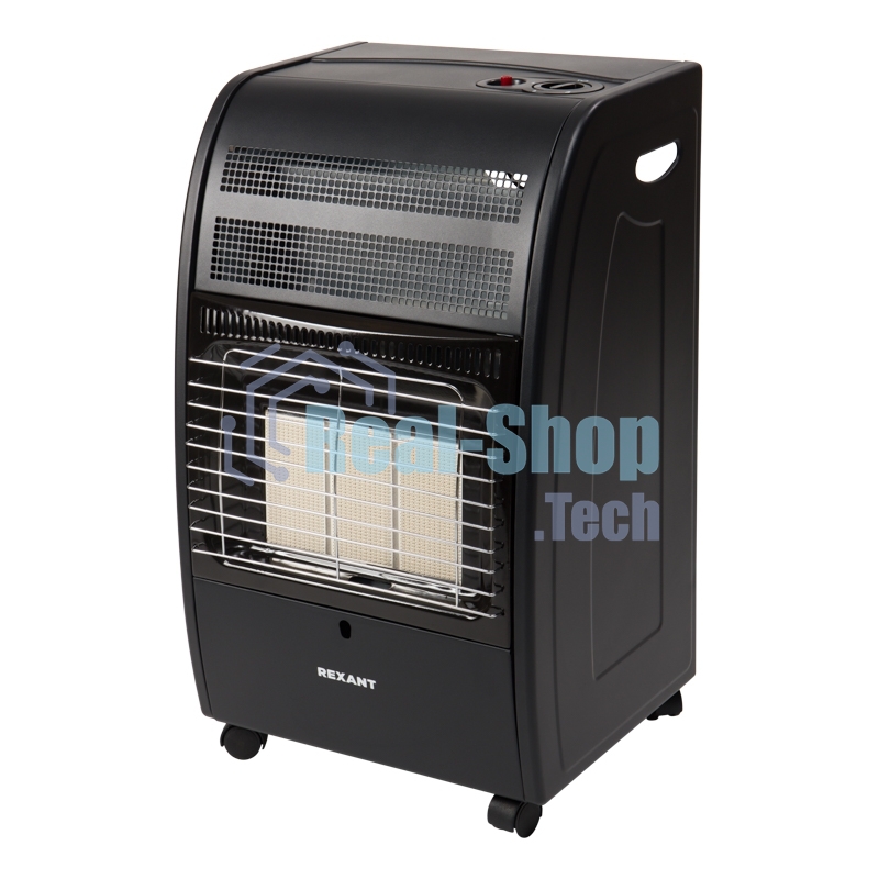 Обогреватель инфракрасный газовый Rexant для дома, 4,2 кВт, для баллона 27 л, черный