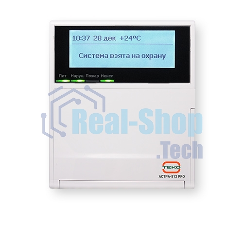 Прибор приемно-контрольный охранно-пожарный Астра-812 Pro. Контроль до 192 радиоустройств Астра-РИ-М через встроенный радиомодуль (433 МГц),до 999 адресных (радио/проводных) устройств Астра-Zитадель/Астра-А через расширители Астра-Z РР/Астра-А РПА, 1 слот