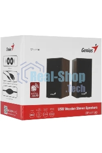 Акустическая система Genius SP-HF180, 2.0, 2 x 3W, USB-power, Wood