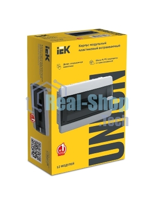 Корпус пластиковый IEK UNION Compact UIC-KP12-V-12-41-K01 ЩРВ-П-12 IP41 черная прозрачная дверь