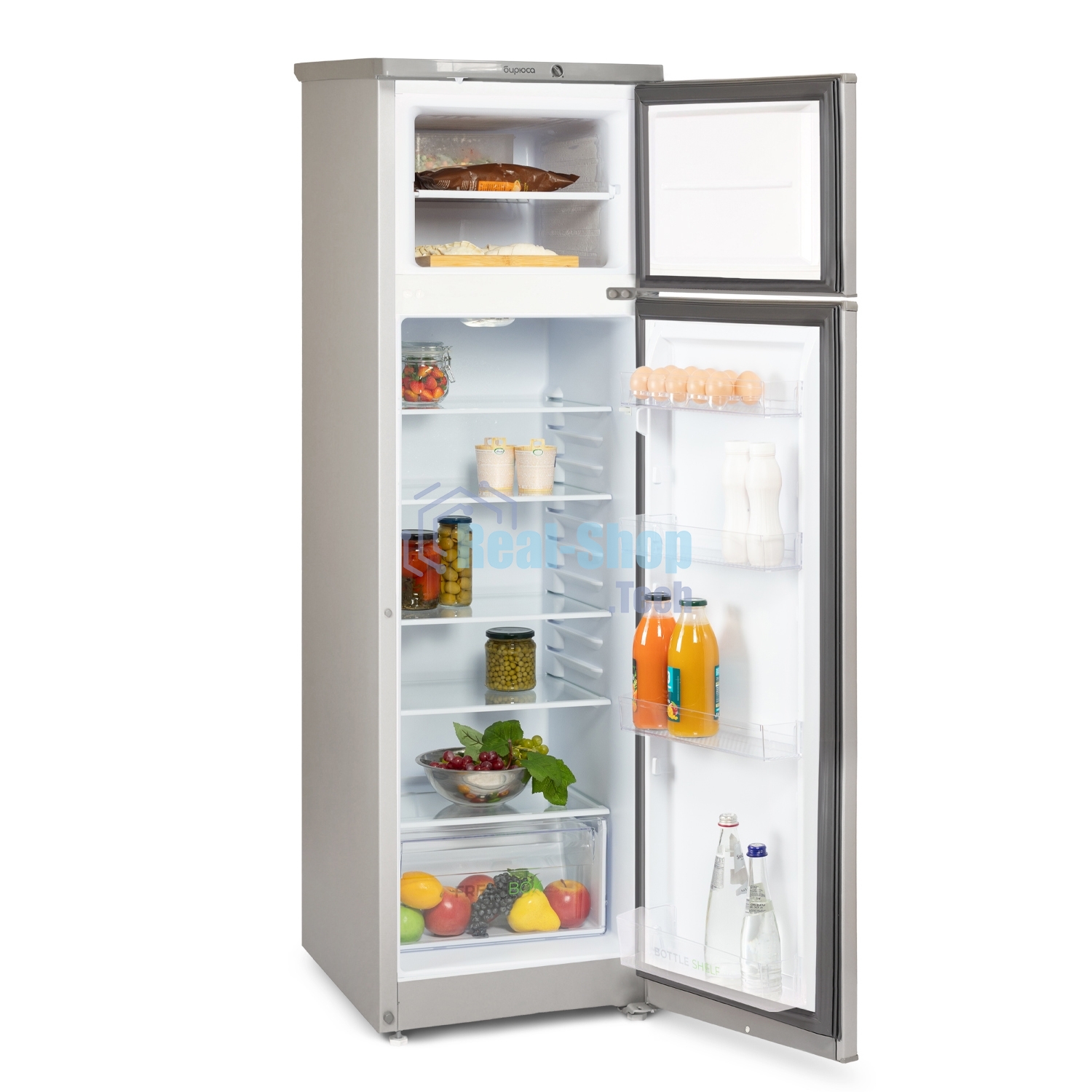 Холодильник Бирюса M424 металлик двухкамерный 170/35л морозилка сверху