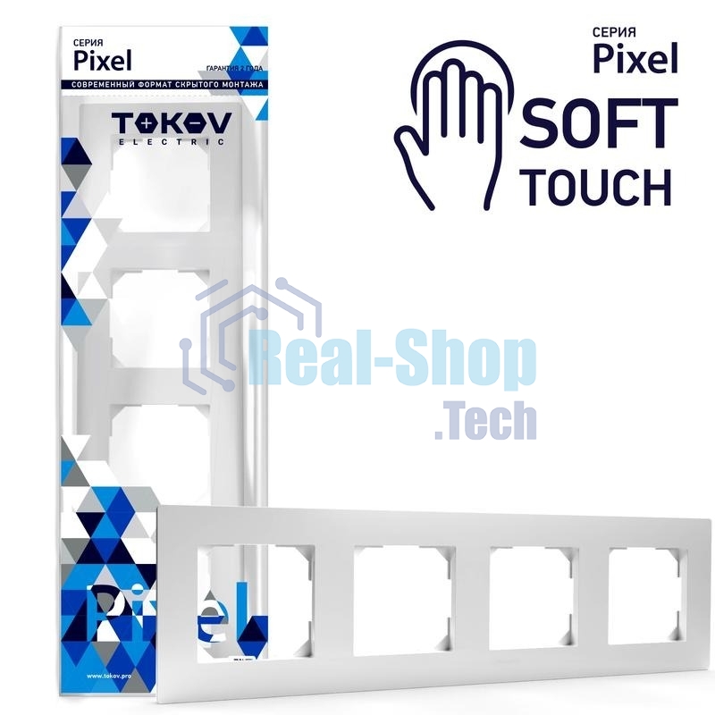 Рамка TOKOV ELECTRIC TKE-PX-RM4-C34 4-м Pixel универс. айс