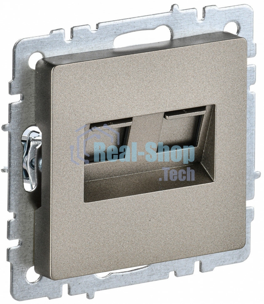 Розетка компьютерная двойная IEK BRITE РК10-2-БрШ (BR-K20-1-K37) СП RJ45 кат.5E шампань