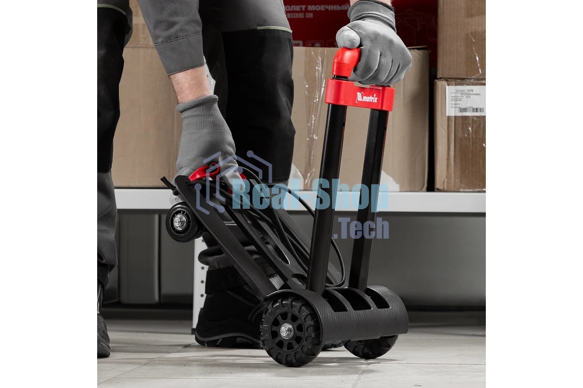 Тележка хозяйственная Matrix складная, 4 колесная, грузоподъемность 40 кг