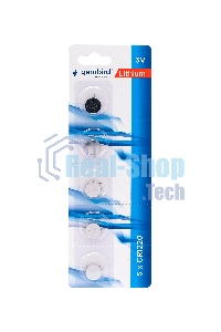 Батарейки литиевые Gembird Gb-CR1220-5B, тип CR1220, 5шт, блистер, 3 В