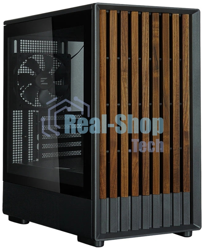 Компьютерный корпус Zalman P10 NAMU, MATX, черный, WINDOW, FRONT COVER WALNUT, 2x3.5
