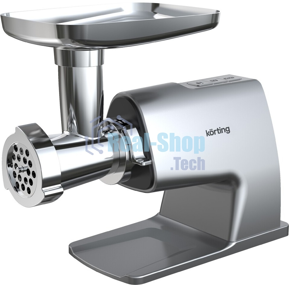 Мясорубка электрическая Korting KMG 0604 X серебристый, 2500 Вт, 3.5 кг/мин, реверс, защита от перегрузки, насадки - 6