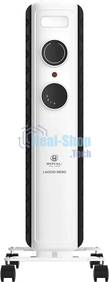 Обогреватель масляный Royal Clima Laggio Nero ROR-LN7-1500M, с терморегулятором, 1500Вт, 6 секций, 3 режима, белый/серый