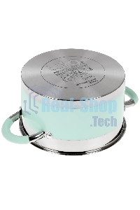 Кастрюля LARA LR02-541 MINT 18x10 см, 2,4 л, носик, индукционное дно, крышка с бортом, полипропилен, силикон, нержавеющая сталь