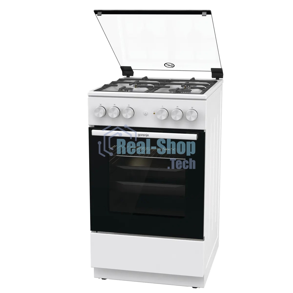 Плита комбинированная Gorenje GK5A41WF белый, конфорок 4 шт, духовка 62 л, 50 см x 85 см x 59.4 см