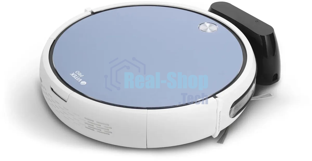 Робот-пылесос Vitek VT-1805 (MC) голубой/белый, 2500 мА·ч Li-Ion, уборка влажная/сухая, пылесборник контейнер 0.5 л