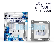 Розетка TOKOV ELECTRIC TKE-PX-R1SF-C34 1-м СП Pixel 16А IP20 без заземл. защ. шторки механизм айс