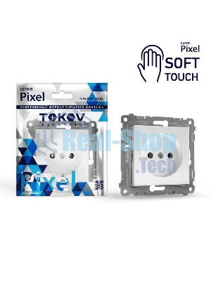 Розетка TOKOV ELECTRIC TKE-PX-R1SF-C34 1-м СП Pixel 16А IP20 без заземл. защ. шторки механизм айс