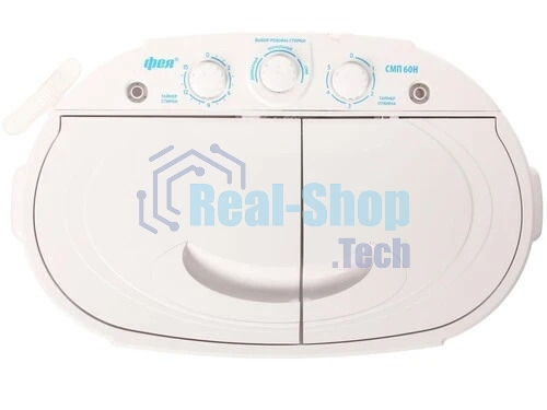 Стиральная машина Фея СМП 60 Н белый/голубой, загрузка вертикальная 6 кг, 1350 об/мин., класс: А