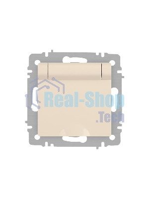 Розетка Intro Accent 6-203-02 2P+E Schuko с крышкой 16А-250В IP20 СУ сл.кость Б0063716