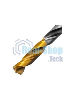 Сверло спиральное по металлу Denzel 6,5 x 93мм, Р6М5, Golden Tip, многогранная заточка