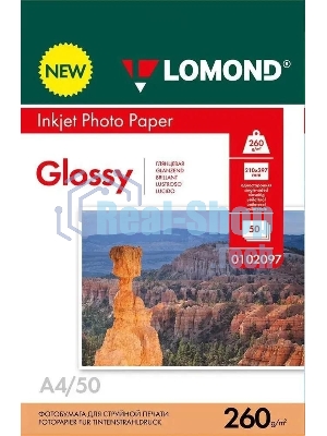 Фотобумага Lomond 0102097 A4/260г/м2/50л./белый глянцевое для струйной печати