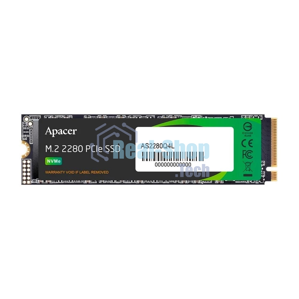 Накопитель SSD Apacer AS2280Q4L, 256Gb, M.2 2280, PCIe Gen4x4, NVMe 1.4, R/W 3300/1300