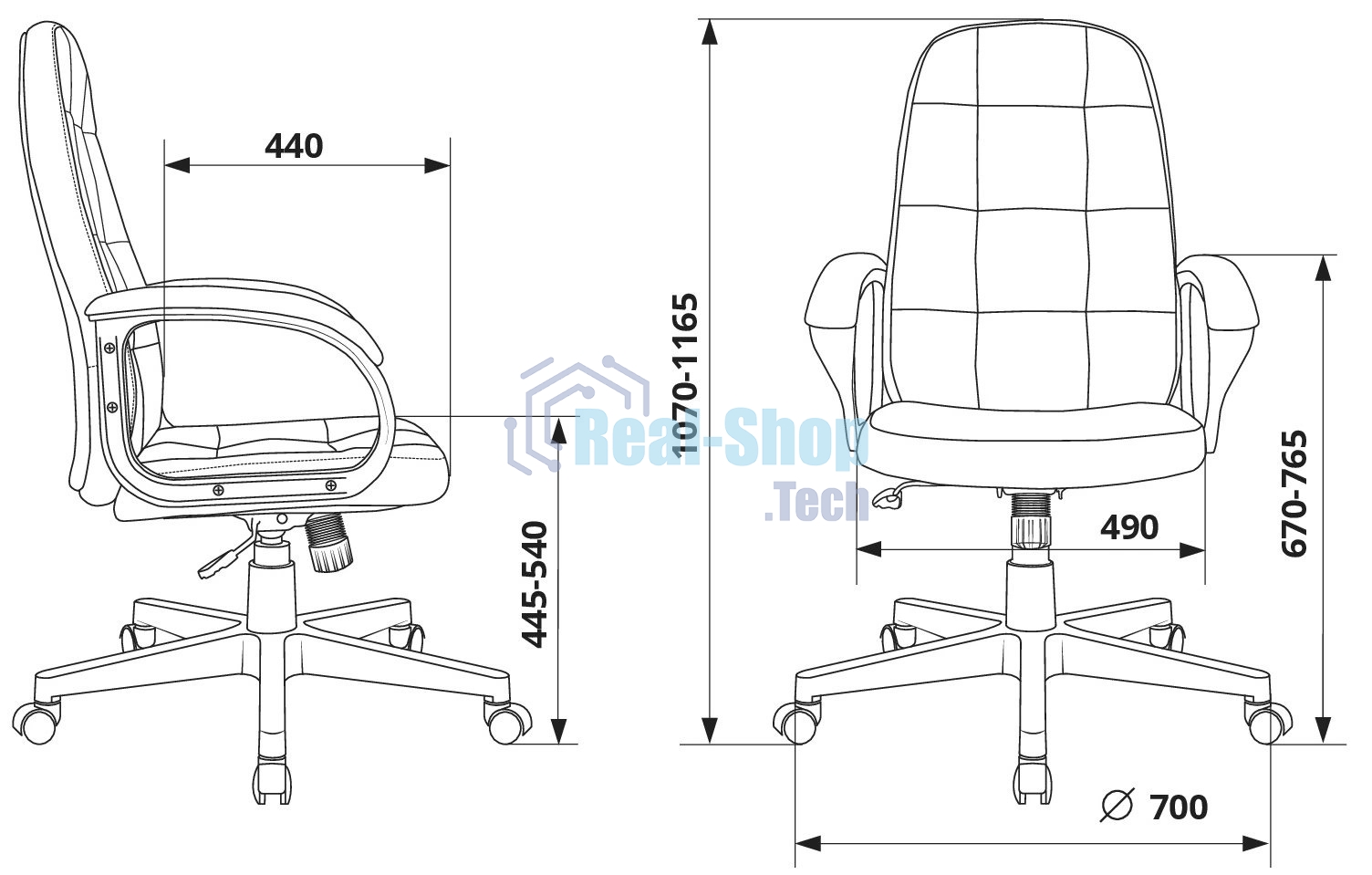 Кресло руководителя Бюрократ CH 002 Fabric 3C11 черный, крестов. пластик