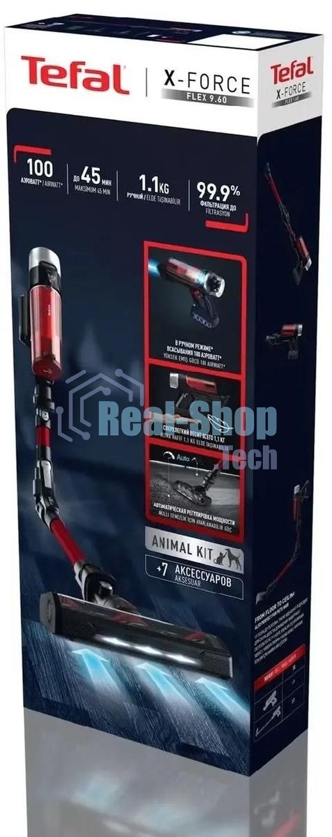 Вертикальный пылесос Tefal X-Force Flex TY2079WO 250Вт черный/красный