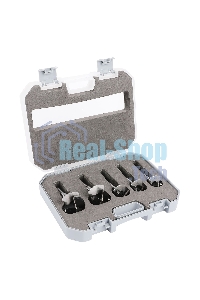 Набор сверл Форстнера 5 шт (15/20/25/30/35мм) Deli DH-MKK005-ED1 ограничитель глубины, пласт. кейс